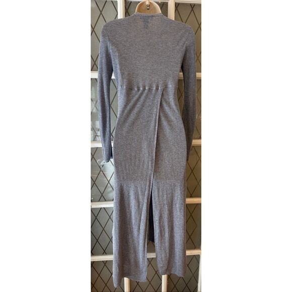 WHBM Duster Cardigan Long Ribbed Sweater Open Front Women’s XS Quiet Luxury - Picture 3 of 5